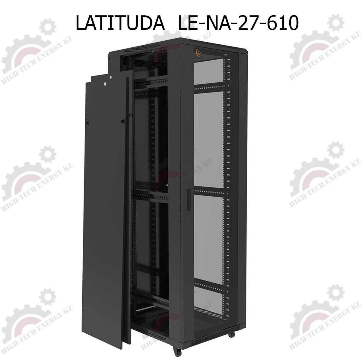 Шкаф серверный напольный LATITUDA 27U, 600*1000*1297мм, цвет черный, передняя дверь стеклянная - фото 1 - id-p57755390