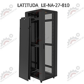 Шкаф серверный напольный LATITUDA 27U, 800*1000*1297мм, цвет черный, передняя дверь стеклянная