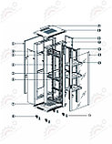 Шкаф серверный напольный LATITUDA 27U, 800*1000*1297мм, цвет черный, передняя дверь стеклянная, фото 4