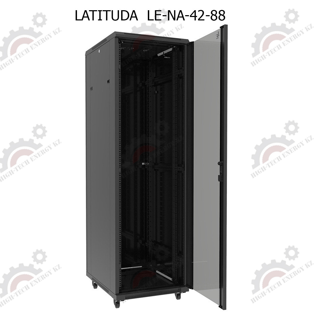 Шкаф серверный напольный LATITUDA 42U, 800*800*1958мм, цвет черный, передняя дверь стеклянная - фото 5 - id-p57842938