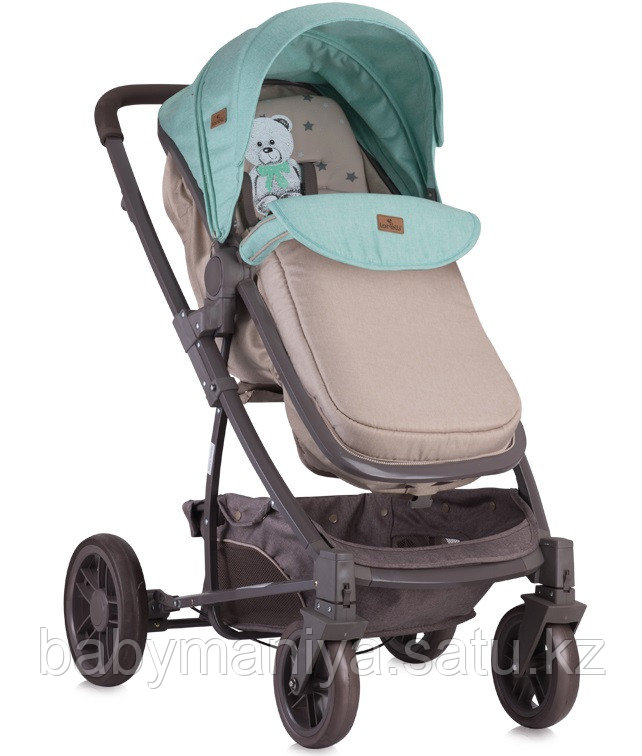 Коляска-трансформер Lorelli S500 + накидка на ножки Зелено-бежевый / Green&Beige Teddy Bear 1848