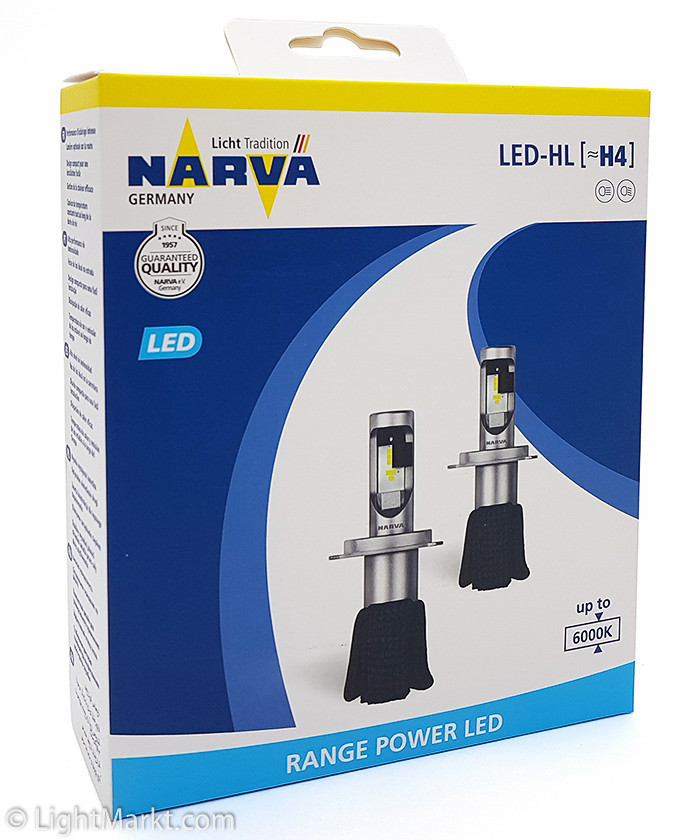 Светодиодные лампы Narva Range Power LED H4 6000K (2 шт.) - фото 1 - id-p65377886