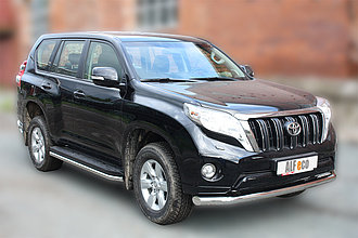 Защита переднего бампера длинная для Toyota Land Cruiser Prado 150 (2009-2017г)