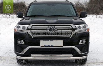 Защита переднего бампера двойная для Toyota Land Cruiser 200 ( Executive 2016-)