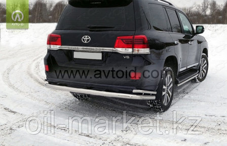 Защита заднего бампера длинная с уголками для Toyota Land Cruiser 200 ( Executive 2016-), фото 1