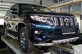 Защита переднего бампера дуги-клыки с защитой для Toyota Land Cruiser Prado 150 (2017г-), фото 4