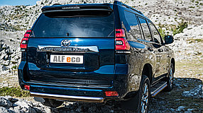 Защита заднего бампера короткая овальная для Toyota Land Cruiser Prado 150 (2017г-), фото 1