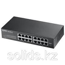 16-портовый коммутатор Gigabit Ethernet Zyxel GS1100-16, 16xGE, настольный, бесшумный, шт