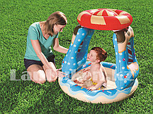 Детский игровой надувной бассейн с навесом "Конфетный город" BESTWAY 52270  (91* 91* 89 см)