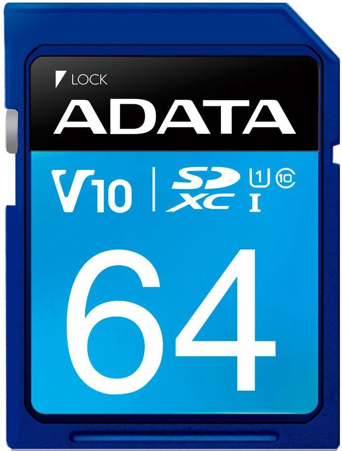 Карта памяти SD 64GB Adata класс 10 SDXC 100mb/s - фото 1 - id-p63242221
