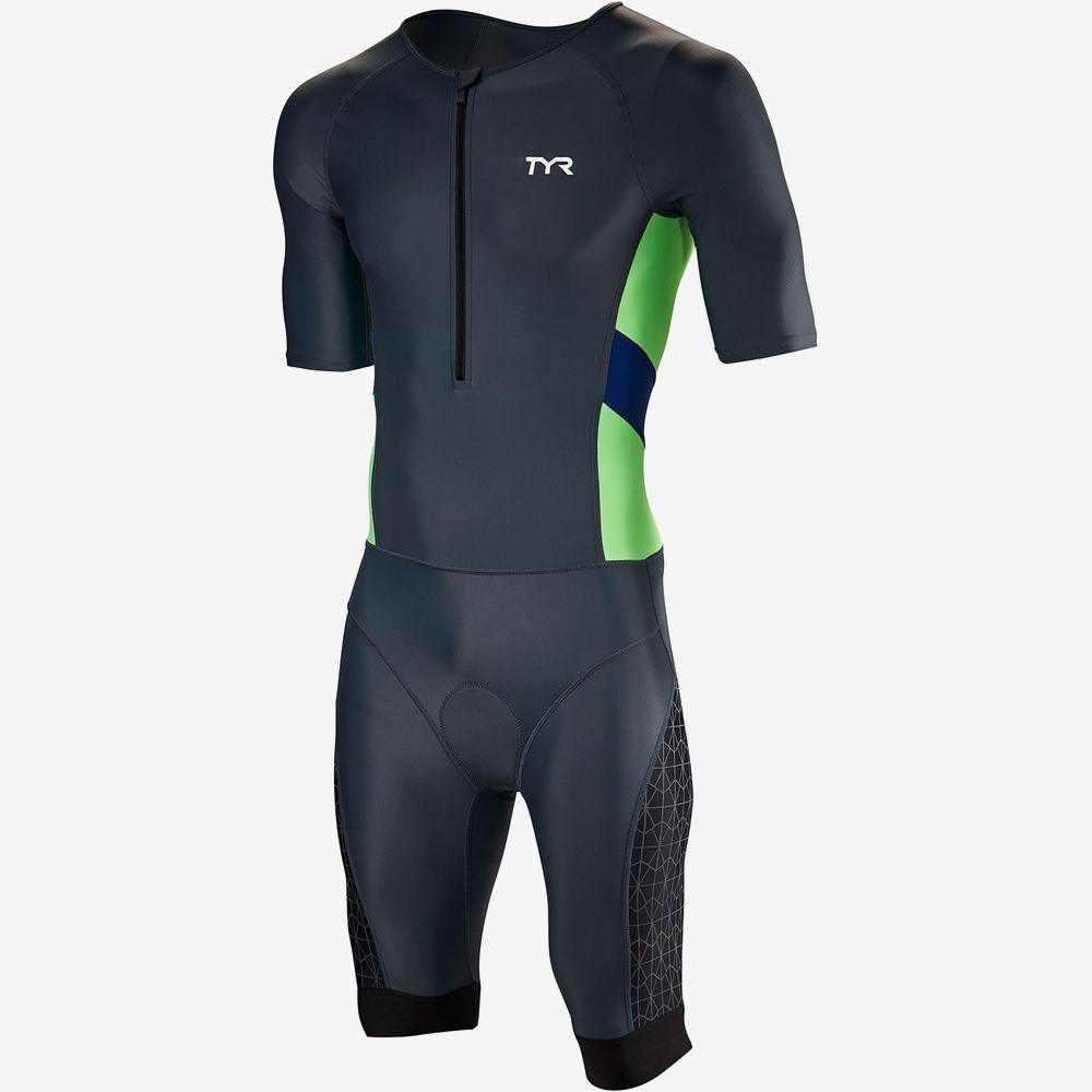 Стартовый костюм с коротким рукавов с молнией спереди TYR Men'S Competitor Speedsuit