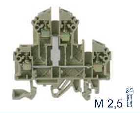 RKD 2,5 SV BG Двухуровневая рядная клемма, Винтовое соединение, 2,5 mm², 500 V, 24 A, Conta Clip