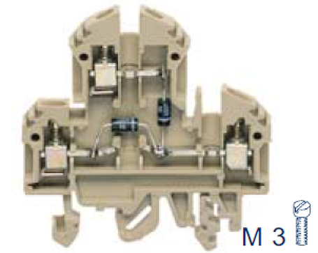 RKD 4/D5 BG Двухуровневая клемма с диодом, Винтовое соединение, 4 mm², 400 V, 10 A, Conta Clip, фото 2