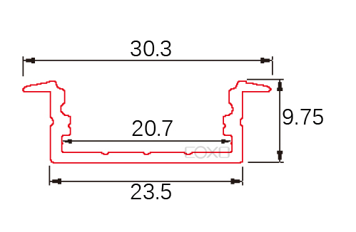Алюминиевый профиль 30x10мм для ленты C005 - фото 3 - id-p65438587