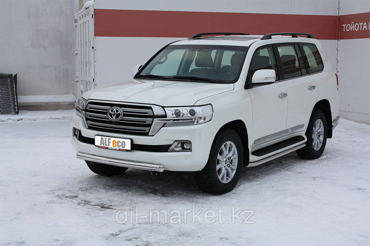 Защита переднего бампера, короткая овальная для Toyota Land Cruiser 200 ( 2015- - фото 3 - id-p65438820