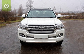 Защита переднего бампера, короткая овальная для Toyota Land Cruiser 200 ( 2015-, фото 3