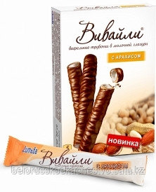 Вафельные трубочки "Вивайли" вкус арахиса в молочной глазури