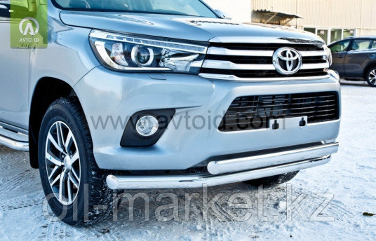 Защита переднего бампера, двойная для Toyota Hilux ( 2015-2018)