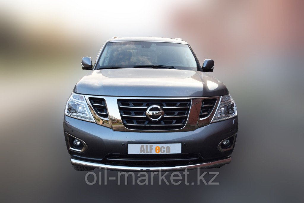 Защита переднего бампера, длинная круглая для Nissan Patrol ( 2014-)