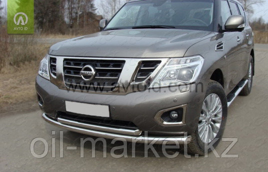 Защита переднего бампера, двойная для Nissan Patrol ( 2014-)