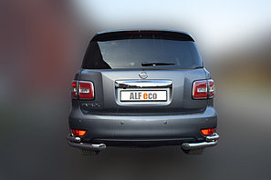Защита заднего бампера, уголки двойные для Nissan Patrol ( 2014-), фото 2