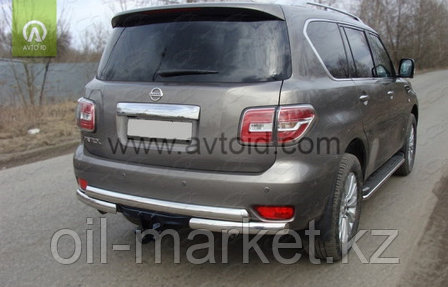 Защита заднего бампера, двойная овальная для Nissan Patrol ( 2014-), фото 1