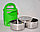 Ланч бокс двойной (Two layers) зеленый с секциями, ланч бокс для еды , фото 3