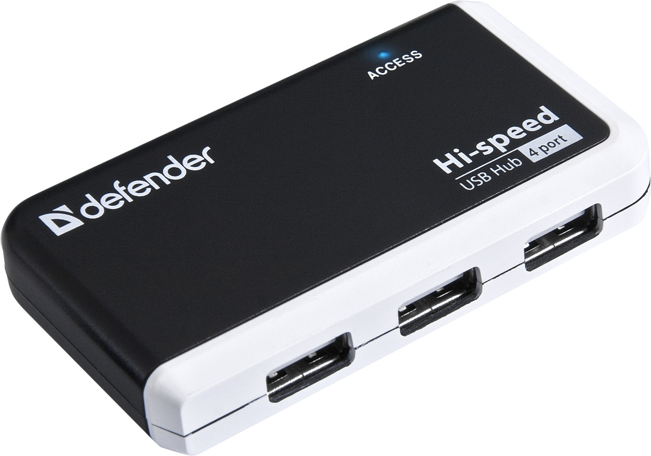 4-портовый мини-разветвитель USB 2.0 Defender Quadro Infix. Предназначен для подключения периферийных - фото 1 - id-p64115683