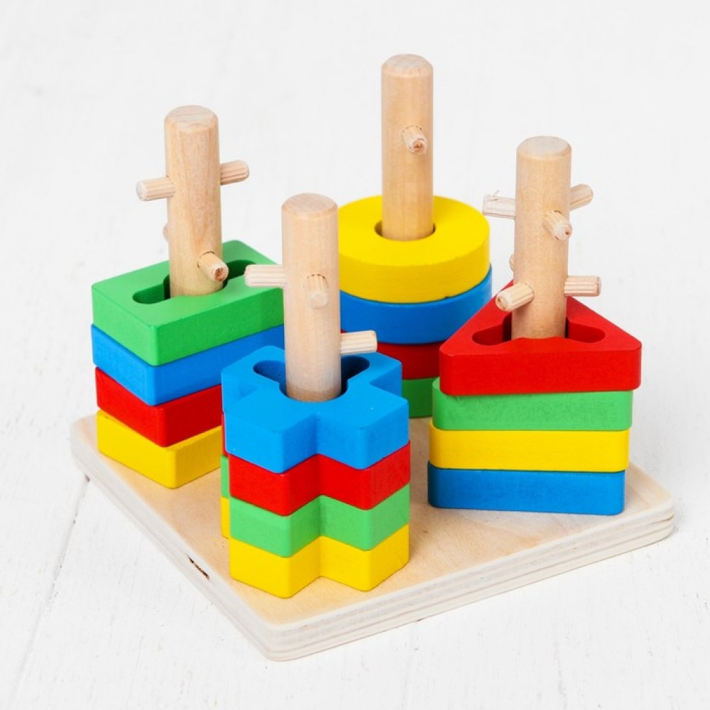 Игрушка деревянная Пирамидка логическая "Замочки"