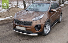 Защита переднего бампера, овальная для Kia Sportage (2016-), фото 3