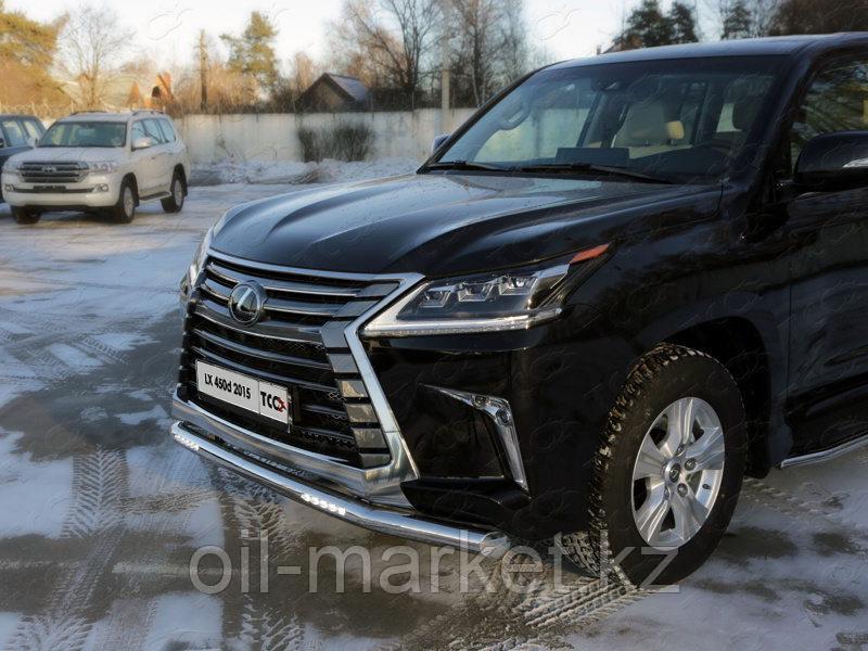 Защита переднего бампера, труба круглая с ДХО для Lexus LX 570 (2015-)