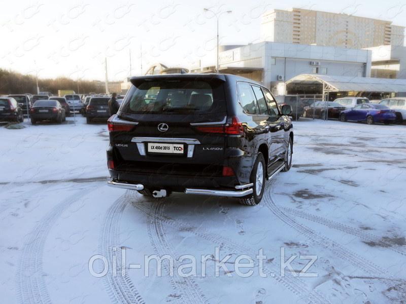 Защита заднего бампера, уголки двойные для Lexus LX 570 (2015-)