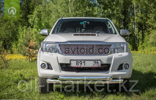 Защита переднего бампера, двойная овальная для Toyota Hilux ( 2011-2014)