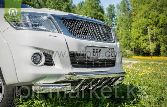 Защита переднего бампера, двойная с защитой для Toyota Hilux ( 2011-2014)