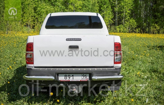 Защита заднего бампера, уголки одинарные для Toyota Hilux ( 2011-2014)