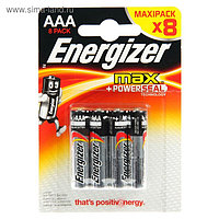 Батарейка алкалиновая Energizer Max +PowerSeal, AAA, LR03-8BL, 1.5В, блистер, 8 шт.