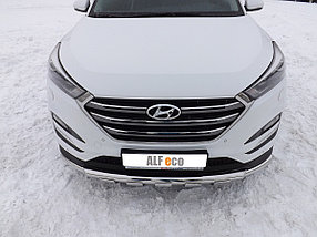 Защита переднего бампера, двойная с защитой для Hyundai Tucson (2015-2018), фото 3