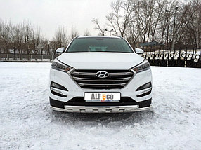 Защита переднего бампера, двойная с защитой для Hyundai Tucson (2015-2018), фото 4