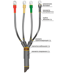 Концевая муфта для 3-х, 4-х, 5-ти  жильных кабелей без брони 1ПКВ(Н)Тп-3х(150-240) без болтовых наконечников