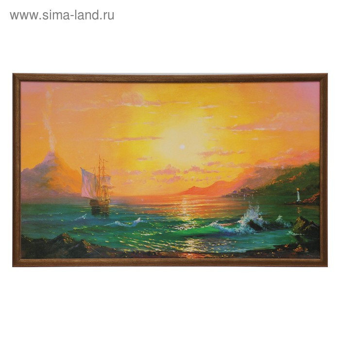 Картина "Закат у берега моря" 65х104 см