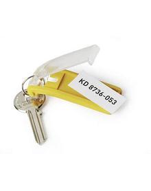 Брелок для ключей Durable "Key Clip", 6 шт/уп, желтый, цена за 1шт.