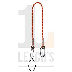 BIG BEN Braided Rope Restraint Lanyard with 1x Carabina & 1x Anchorage Hook / BIG BEN плетенный страховочный строп с карабином овал и трубным