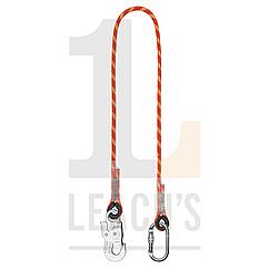 BIG BEN Braided Rope Restraint Lanyard with 1x Carabina & 1x Snap Hook / BIG BEN плетеный страховочный строп с карабином овал и крюком-карабином с