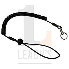 Tool Safety Rope Black, Belt and Wrist option, c/w Split Ring / Черный шнур держатель инструментов, с опциями крепления на ремень или ручной в/к