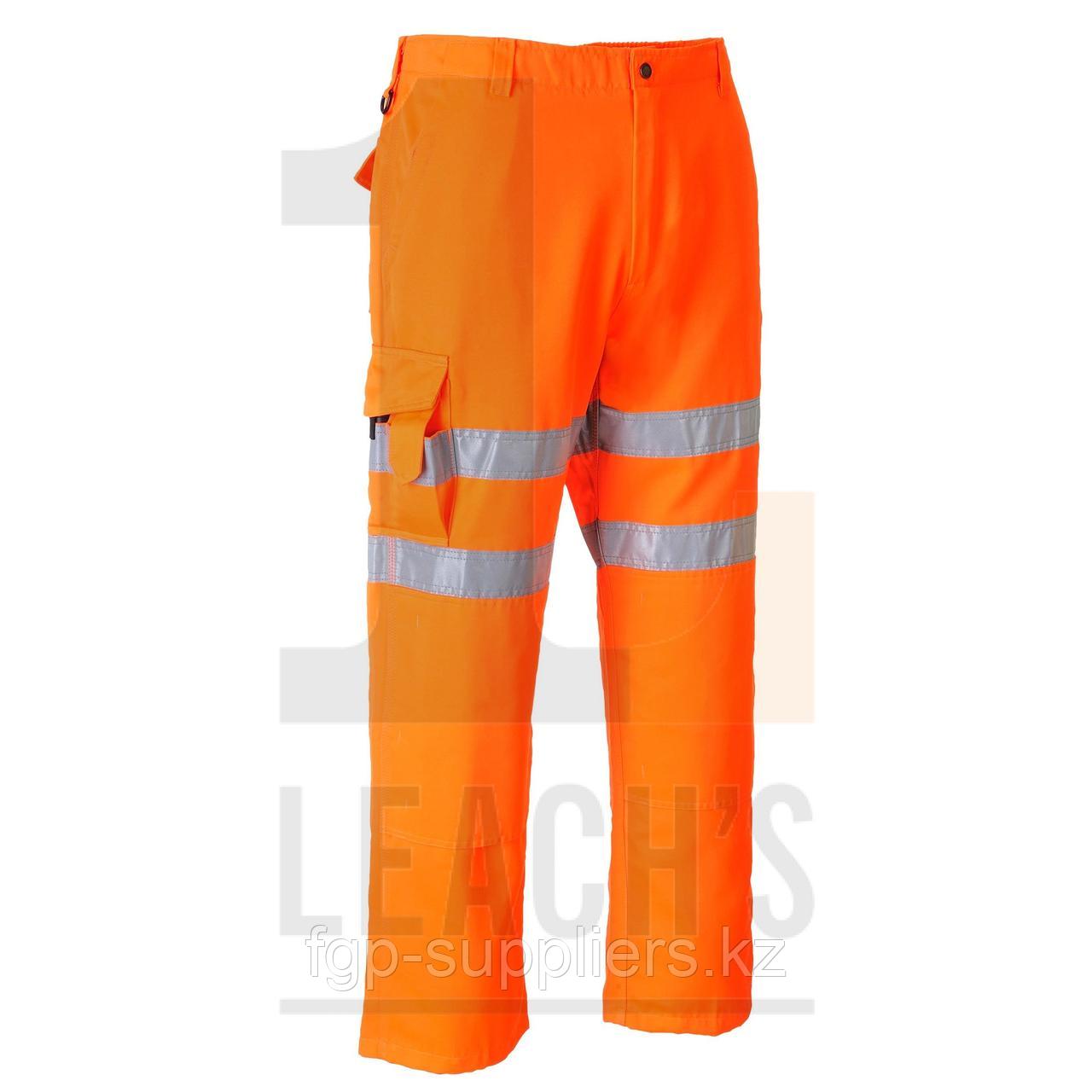 HI-Vis Railtrack Poly Cotton Cargo Trousers, Orange / Railtrack Оранжевые сигнальные брюки из поликоттона - фото 1 - id-p65538008