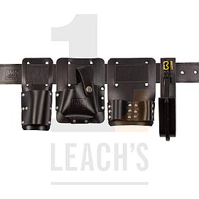 IMN Contractors Leather Belt Set c/w BIG BEN Gorilla Safety Hook - Black / IMN кожаный ремень с кобурами в/к BIG BEN крюк "Горилла" с предохранителем