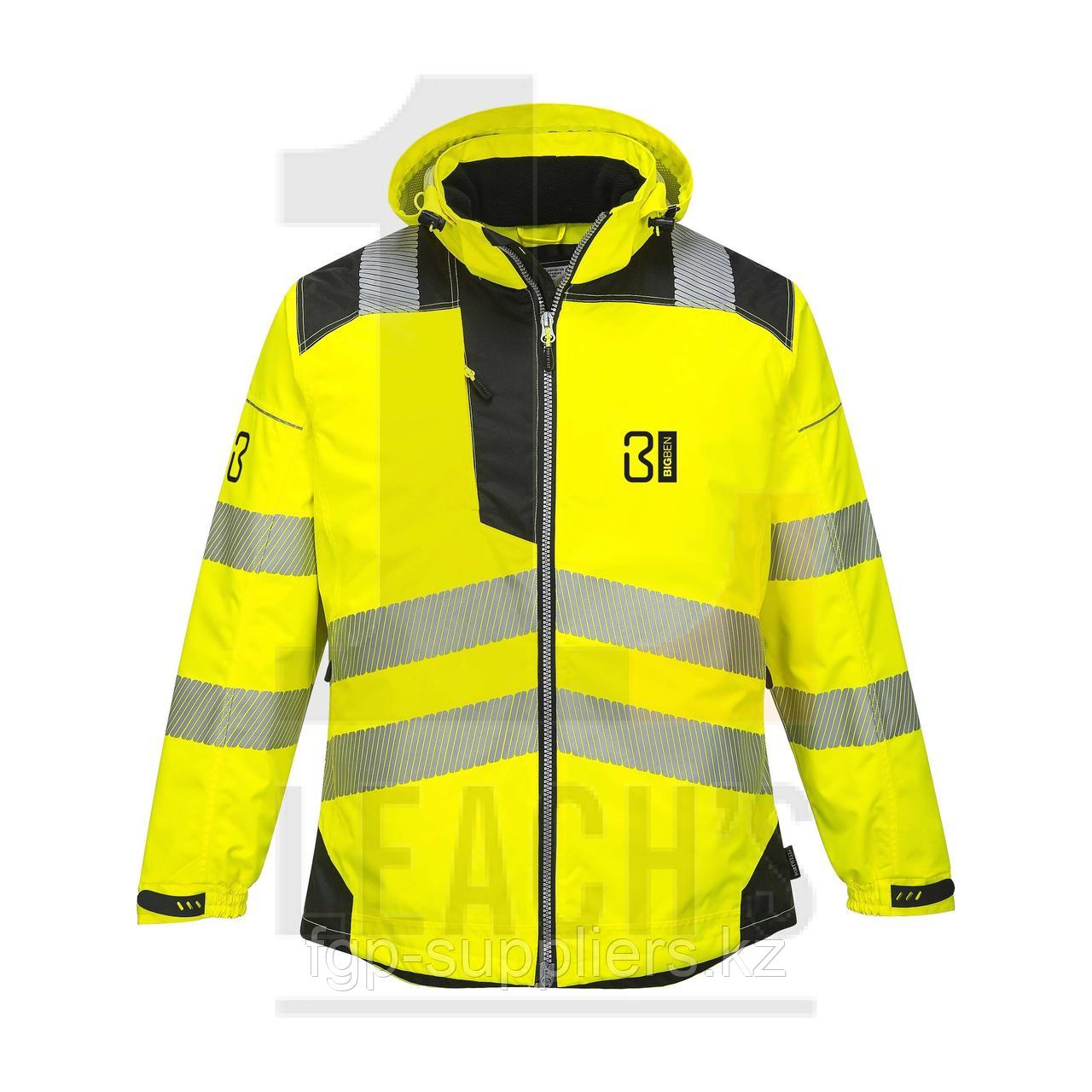 BIG BEN® Hi-Vis Waterproof Winter Jacket Yellow/Black / BIG BEN® Водонепроницаемая зимняя сигнальная куртка желто-черная - фото 1 - id-p65538155