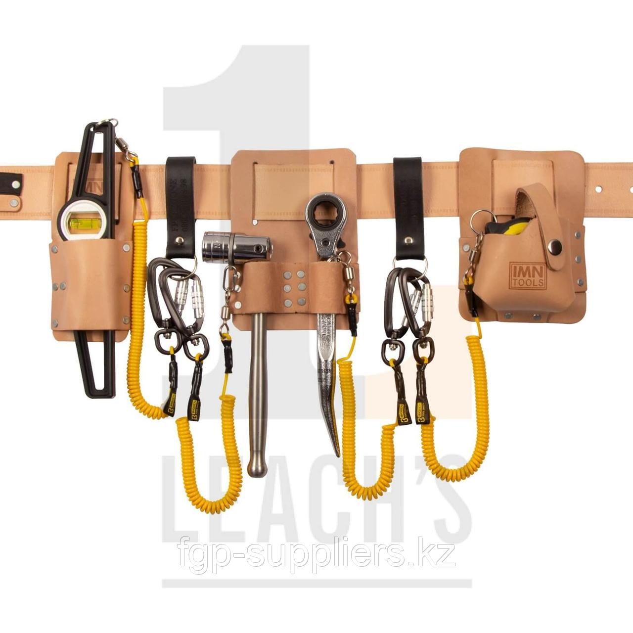 IMN Contractors Leather Tethered Tool & Belt Set - Natural / IMN кожаный комплект инструментов на страховочном ремешке - натуральный - фото 1 - id-p65538191