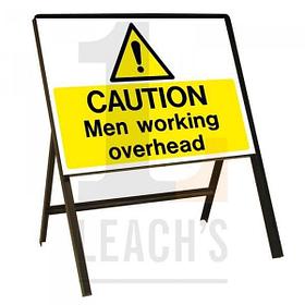 Stanchion Single Sided c/w Caution Men Working Overhead Sign / Металлическая стойка односторонняя в/к "Внимание, ведутся работы сверху" знак