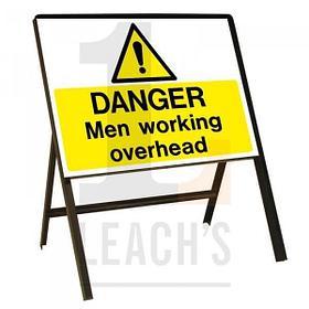 Stanchion Single Sided c/w Danger Men Working Overhead Sign / Металлическая стойка односторонняя в/к "Внимание, ведутся работы сверху" знак